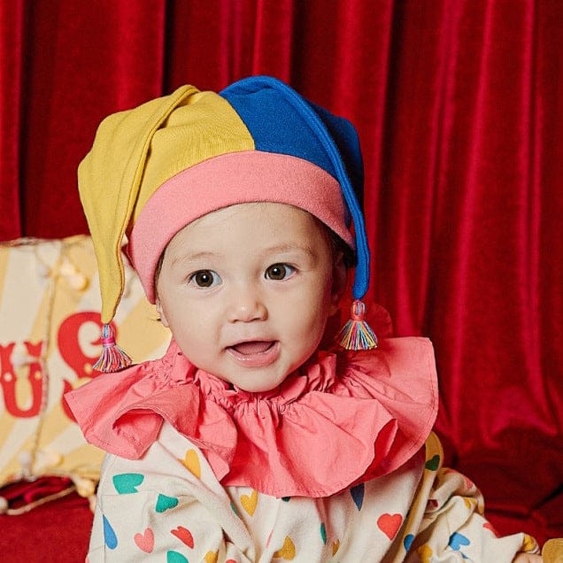 長袖ジャンプスーツ hat / 66cm ハロウィンコスチューム カラフルハートピエロクラウン長袖ジャンプスーツ/ピエロハット【mh0010550】