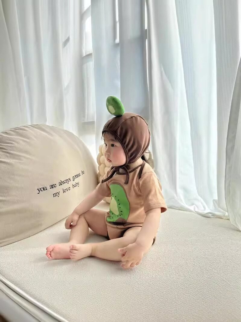 半袖ロンパース Kiwi Print Romper & Hat Set キウイ柄 ロンパース 帽子セット【mh0012119】