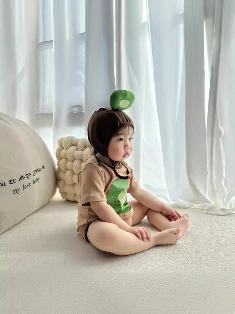 半袖ロンパース Kiwi Print Romper & Hat Set キウイ柄 ロンパース 帽子セット【mh0012119】