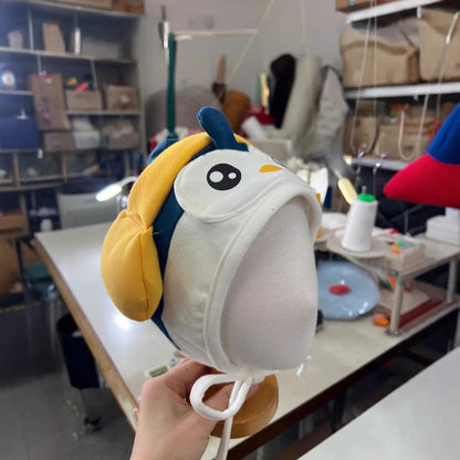 半袖ロンパース ベビーロンパース ペンギンコスチューム半袖ボディスーツ+帽子+お魚ポシェットセット【mh0009087】