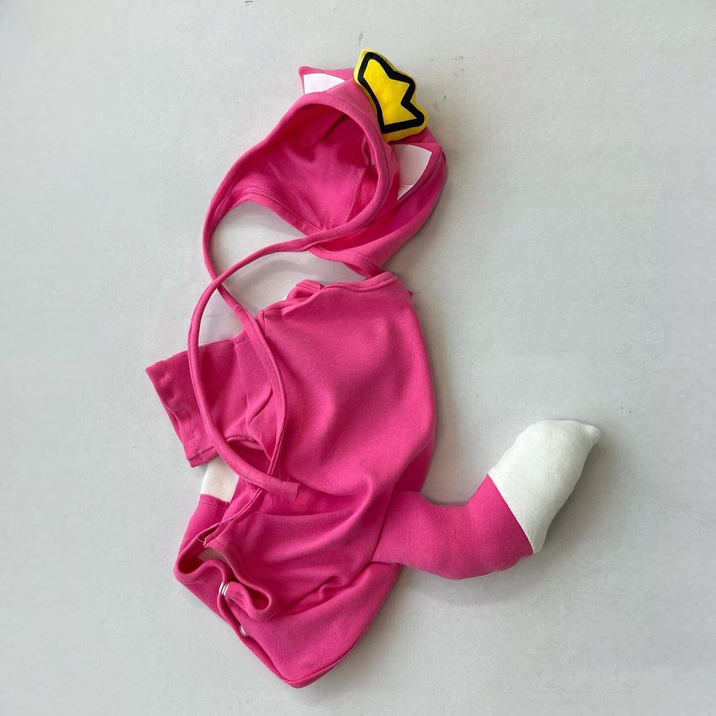 半袖ロンパース ベビーロンパース キツネコスチュームしっぽ付き半袖ボディスーツ+帽子セット【mh0009088】