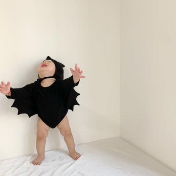長袖ロンパース ハロウィンコスチューム バットマンロンパース+帽子セット【mh0010539】