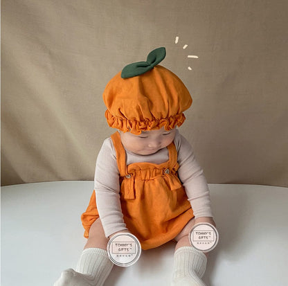 ノースリーブロンパース ハロウィンコスチューム パンプキンロンパース+帽子セット【mh0010540】