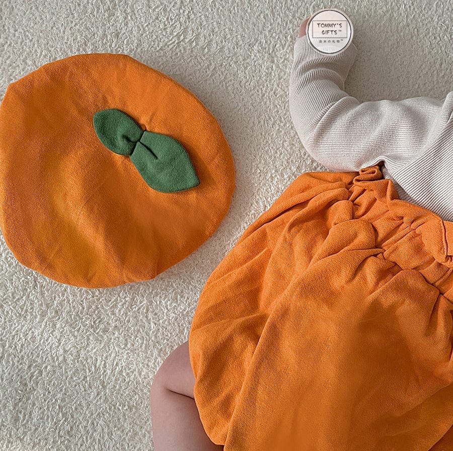 ノースリーブロンパース ハロウィンコスチューム パンプキンロンパース+帽子セット【mh0010540】