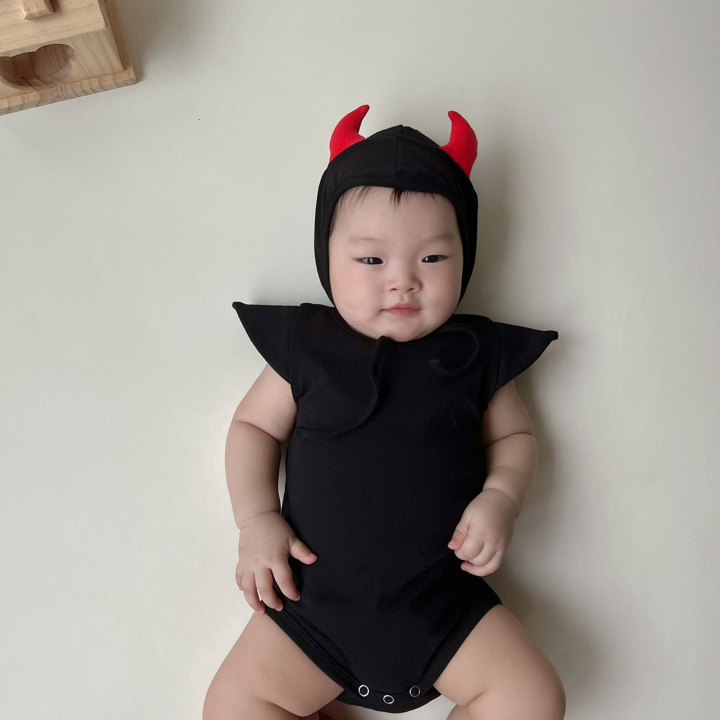半袖ロンパース ハロウィンコスチューム デビルロンパース+帽子セット【mh0010543】