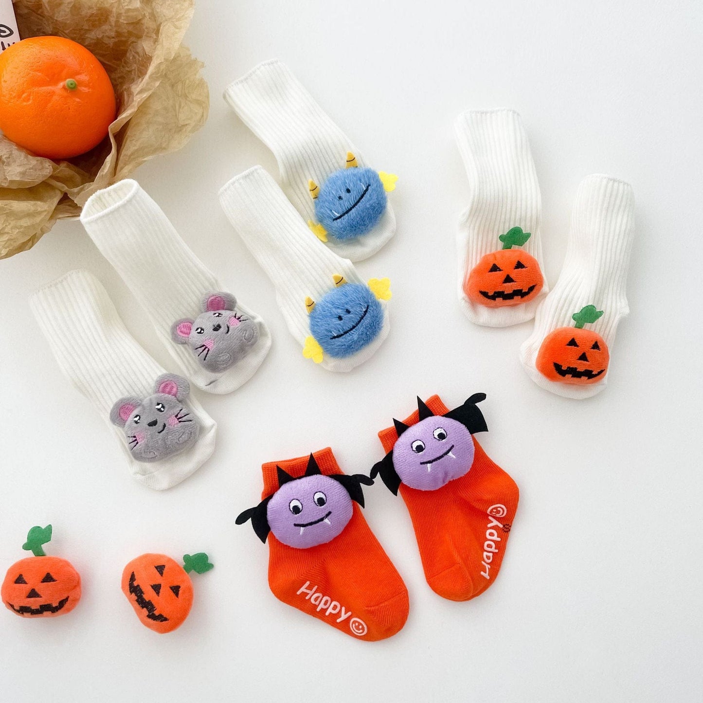 ベビー用靴下・タイツ ハロウィンコスチューム マスコット付きソックス靴下【mh0010544】