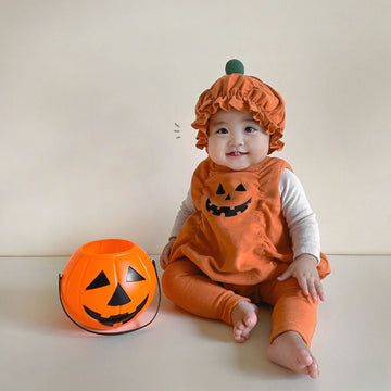 ロンパースセットアップ ハロウィンコスチューム パンプキンノースリーブロンパース/レギンスパンツ【mh0010545】