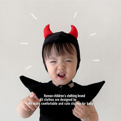 ロンパースセットアップ ハロウィンコスチューム デビルロンパース+帽子セット【mh0010547】