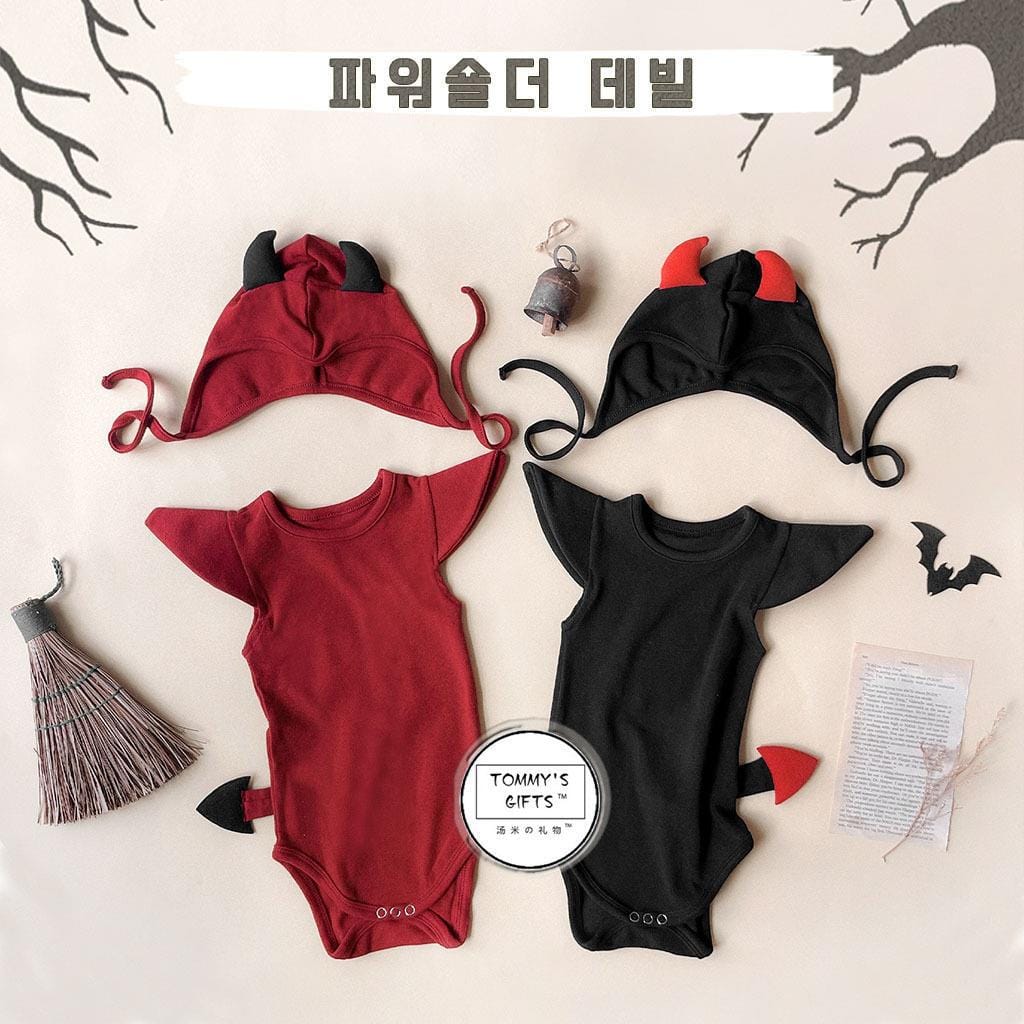 ロンパースセットアップ ハロウィンコスチューム デビルロンパース+帽子セット【mh0010547】