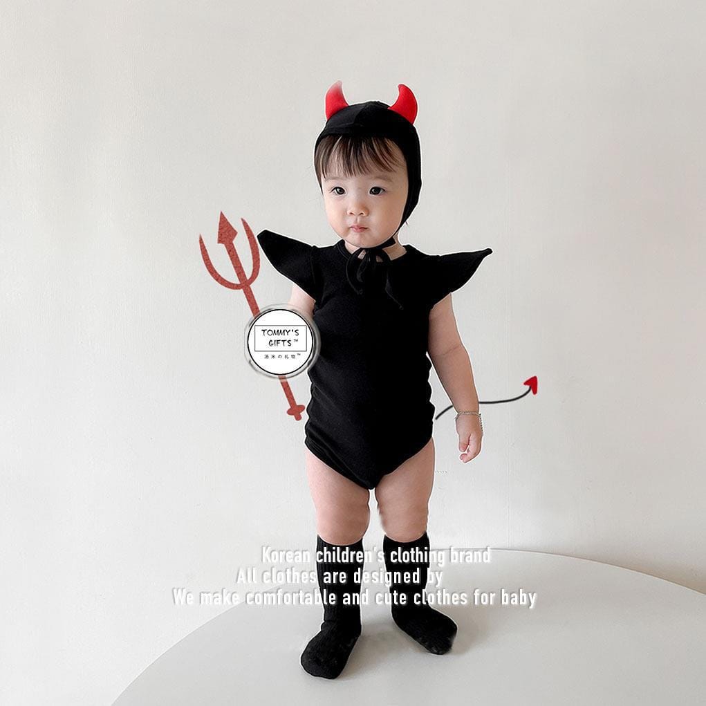 ロンパースセットアップ ハロウィンコスチューム デビルロンパース+帽子セット【mh0010547】