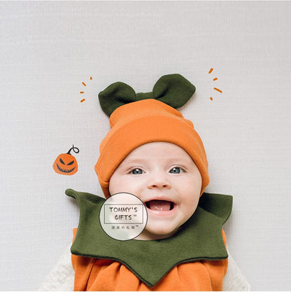 ロンパースセットアップ ハロウィンコスチューム かぼちゃノースリーブロンパース+帽子セット【mh0010548】