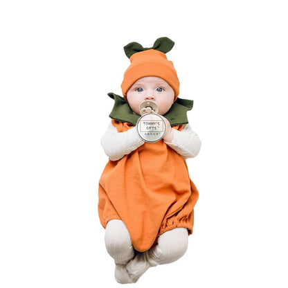 ロンパースセットアップ ハロウィンコスチューム かぼちゃノースリーブロンパース+帽子セット【mh0010548】