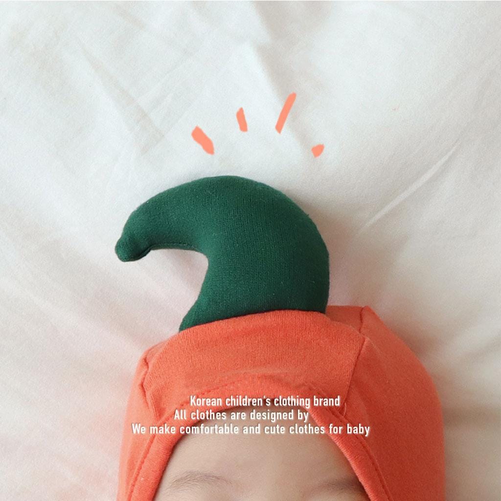 長袖ロンパース ハロウィンコスチューム パンプキン長袖ロンパース+帽子セット【mh0010549】