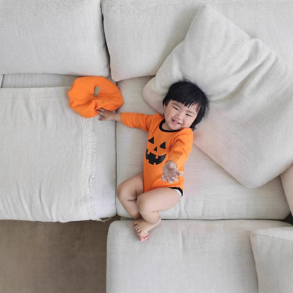 長袖ロンパース ハロウィンコスチューム🎃👻 パンプキンロンパース+帽子セット【mh0010558】