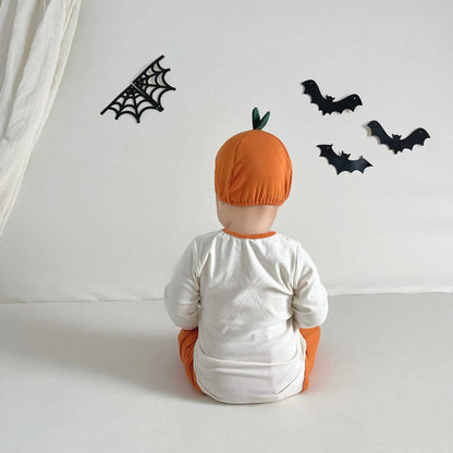 長袖ロンパース ハロウィンコスチューム🎃👻 長袖パンプキンロンパース+帽子セット/レギンスパンツ【mh0010559】