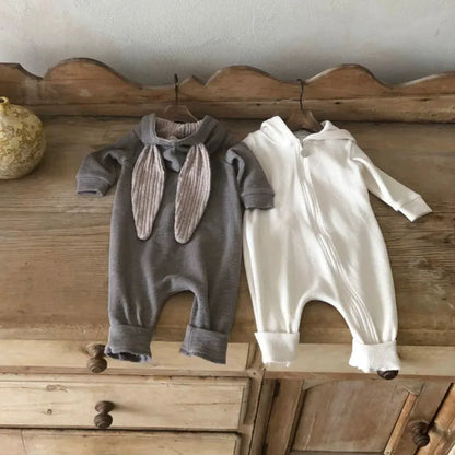 長袖ロンパース うさ耳フーディ長袖ロンパース【mh0011180】