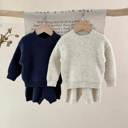 長袖セットアップ ツイードニット長袖トップス/ハーフパンツ【mh0011186】