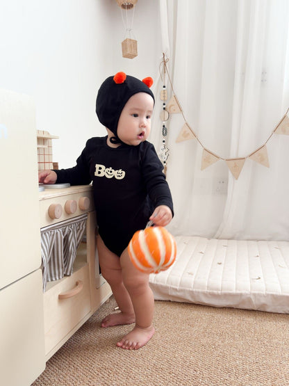 長袖ロンパース ハロウィンおばけロンパース+帽子セット【mh0011191】