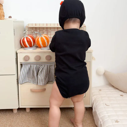 長袖ロンパース ハロウィンおばけロンパース+帽子セット【mh0011191】