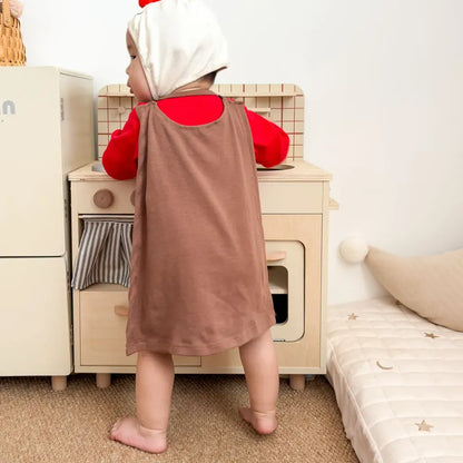 長袖ロンパース スーパーマンロンパース+マント+帽子コスチュームセット【mh0011192】