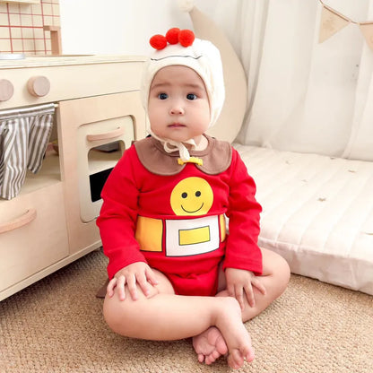 長袖ロンパース スーパーマンロンパース+マント+帽子コスチュームセット【mh0011192】