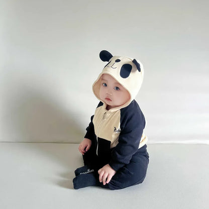 長袖セットアップ パンダフーディジップアップスウェット/ヒップパッチパンダパンツ【mh0011194】