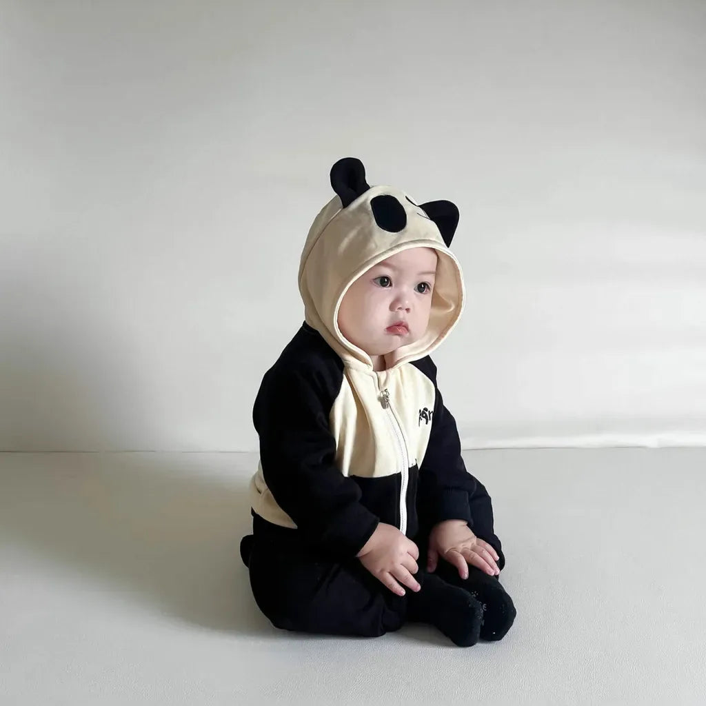 長袖セットアップ パンダフーディジップアップスウェット/ヒップパッチパンダパンツ【mh0011194】