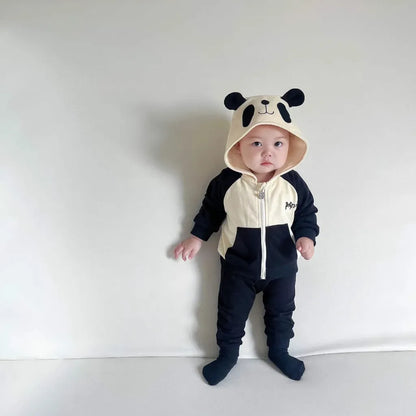 長袖セットアップ パンダフーディジップアップスウェット/ヒップパッチパンダパンツ【mh0011194】