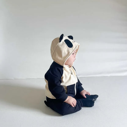 長袖セットアップ パンダフーディジップアップスウェット/ヒップパッチパンダパンツ【mh0011194】