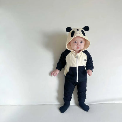 長袖セットアップ パンダフーディジップアップスウェット/ヒップパッチパンダパンツ【mh0011194】