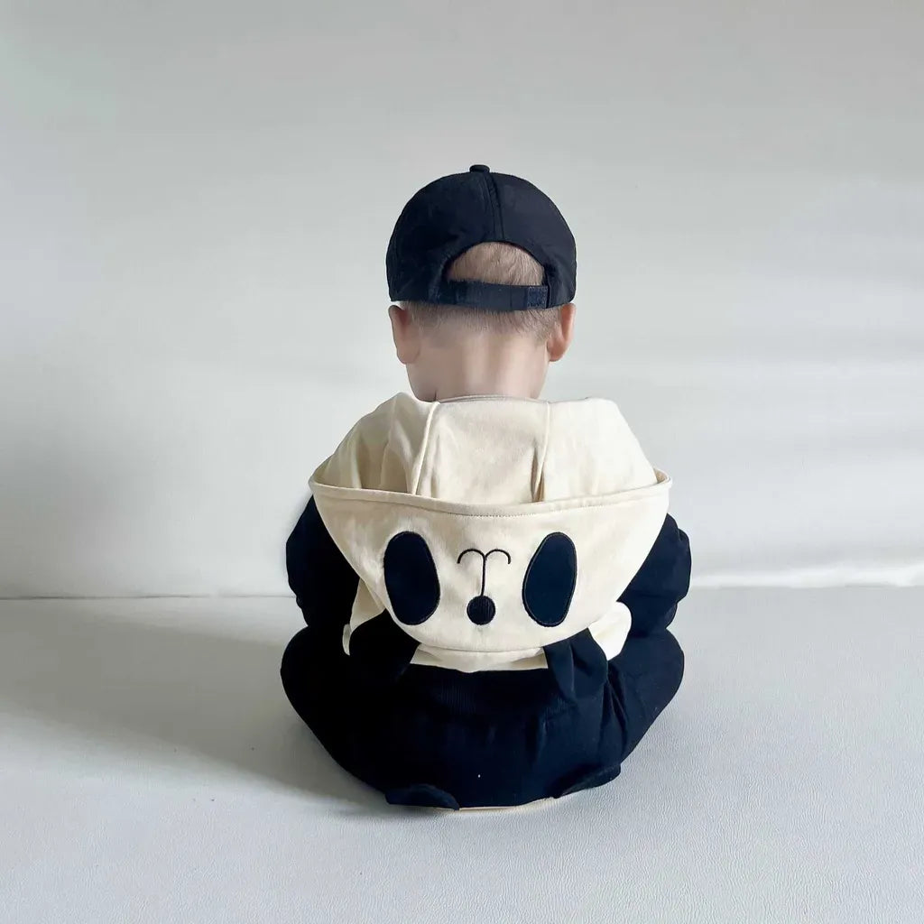 長袖セットアップ パンダフーディジップアップスウェット/ヒップパッチパンダパンツ【mh0011194】