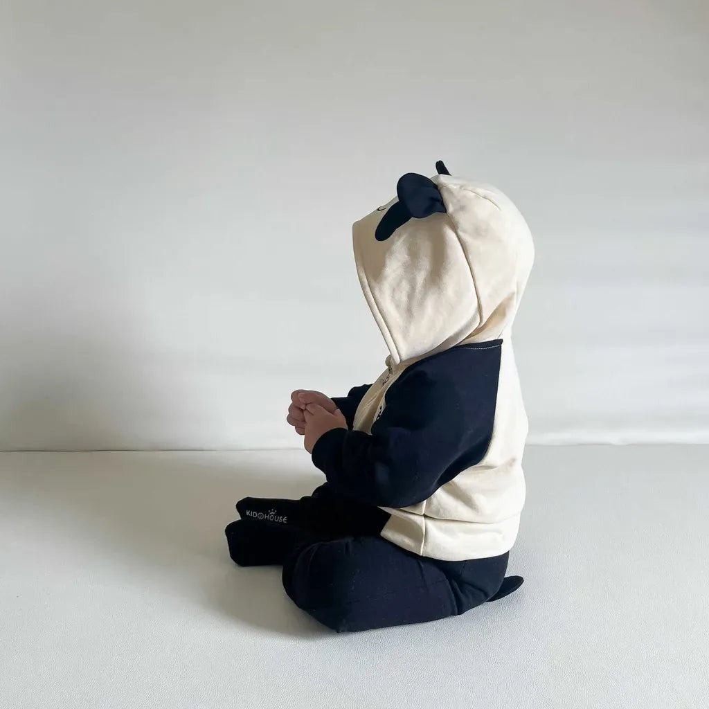 長袖セットアップ パンダフーディジップアップスウェット/ヒップパッチパンダパンツ【mh0011194】