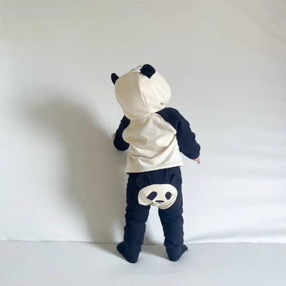 長袖セットアップ パンダフーディジップアップスウェット/ヒップパッチパンダパンツ【mh0011194】