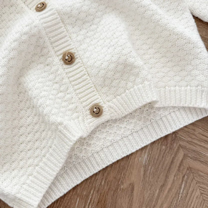 ロンパースセットアップ ケーブルニットカーディガン / ニットロンパース【mh0011195】