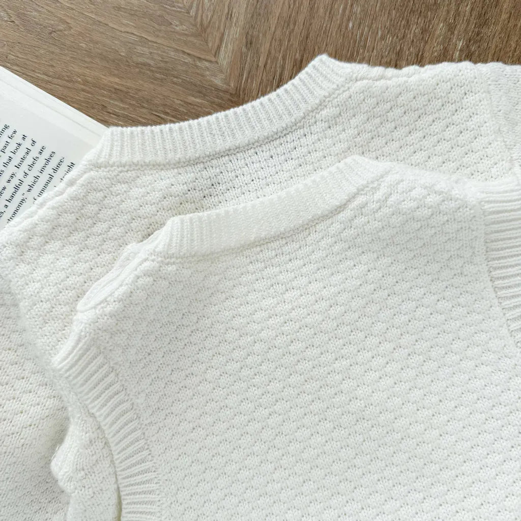 ロンパースセットアップ ケーブルニットカーディガン / ニットロンパース【mh0011195】