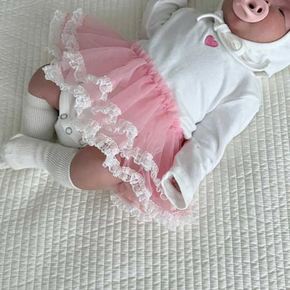 長袖ロンパース ハートアクセント長袖ロンパース+うさ耳ボンネット帽子セット【mh0011198】