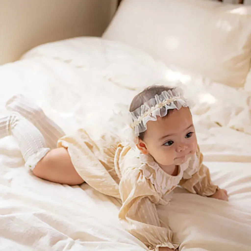 長袖ロンパース レースフリルリボン長袖ロンパース【mh0011199】