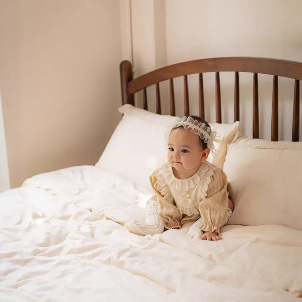 長袖ロンパース レースフリルリボン長袖ロンパース【mh0011199】