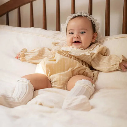 長袖ロンパース レースフリルリボン長袖ロンパース【mh0011199】