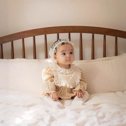 長袖ロンパース レースフリルリボン長袖ロンパース【mh0011199】