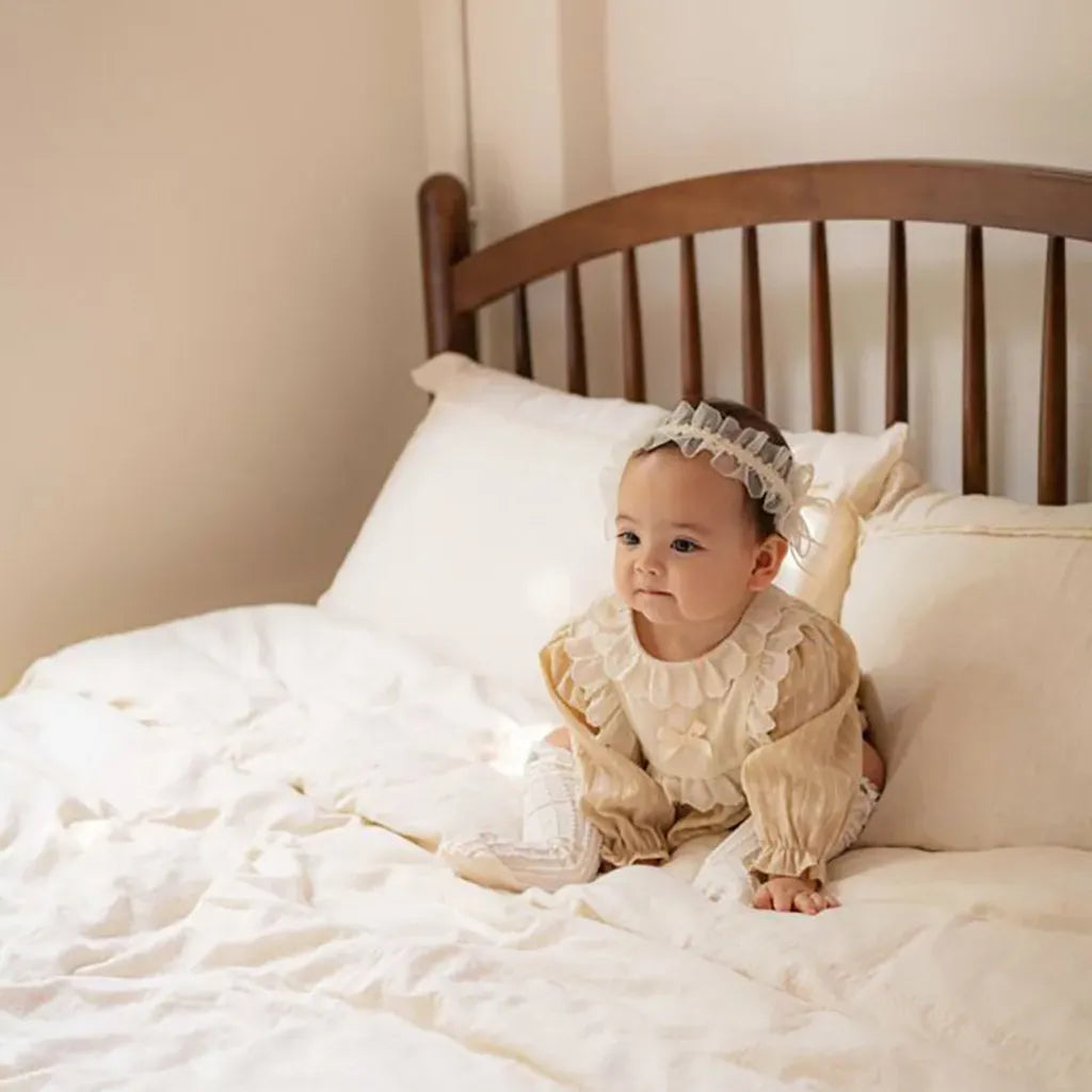 長袖ロンパース レースフリルリボン長袖ロンパース【mh0011199】