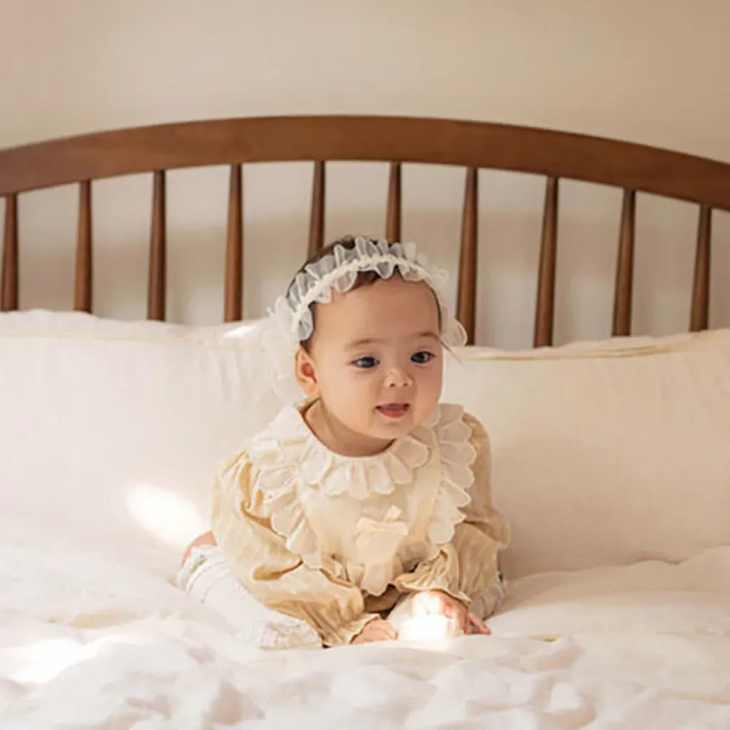 長袖ロンパース レースフリルリボン長袖ロンパース【mh0011199】