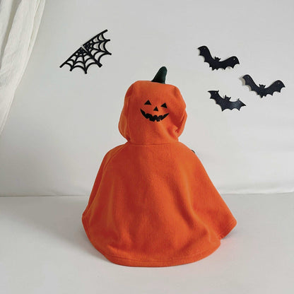 ショートコート・ジャケット・ジャンパー Orange / S（73cm-80cm） ハロウィンコスチューム パンプキンかぼちゃ/おばけフーディケープ【mh0010546】