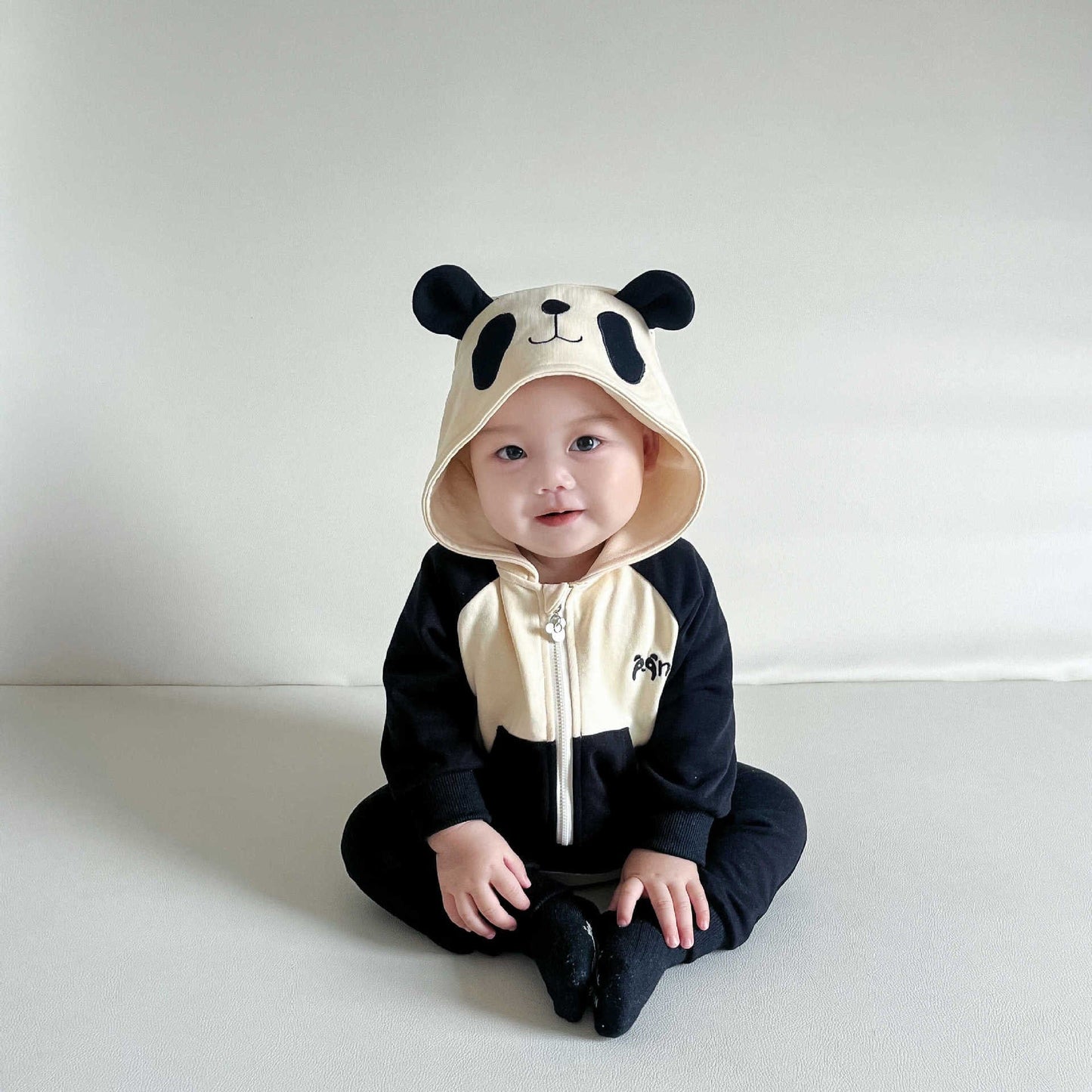 長袖セットアップ Panda Coat / 73cm パンダフーディジップアップスウェット/ヒップパッチパンダパンツ【mh0011194】