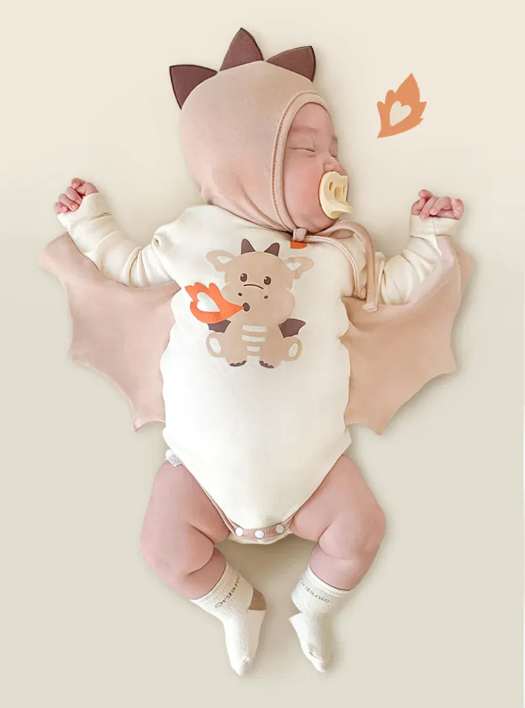 長袖ロンパース Pink / 66cm 0-6m ベビーロンパース 恐竜ダイナソー長袖ボディスーツ+帽子セット コスチューム 2カラー【mh0007110】