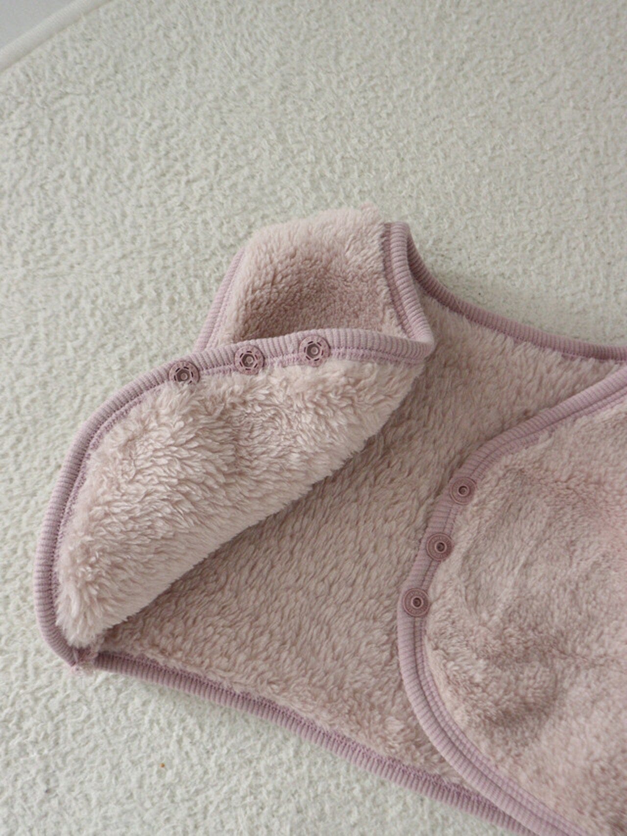 ベスト Pink / 73cm バイピングシンプルフリース前あきベスト【mh0011200】