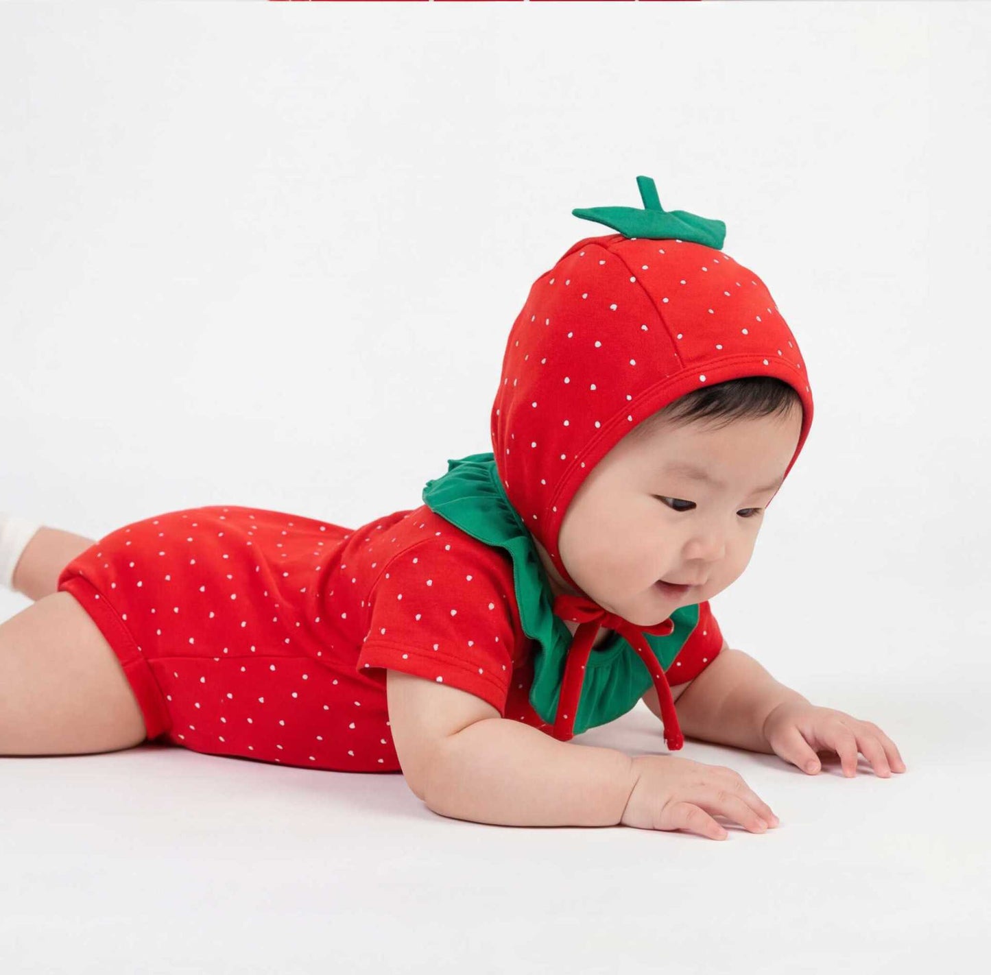 半袖ロンパース Strawberry Print Baby Jumpsuit ストロベリープリント ロンパース【mh0012230】