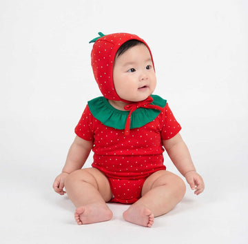 半袖ロンパース Strawberry Print Baby Jumpsuit ストロベリープリント ロンパース【mh0012230】