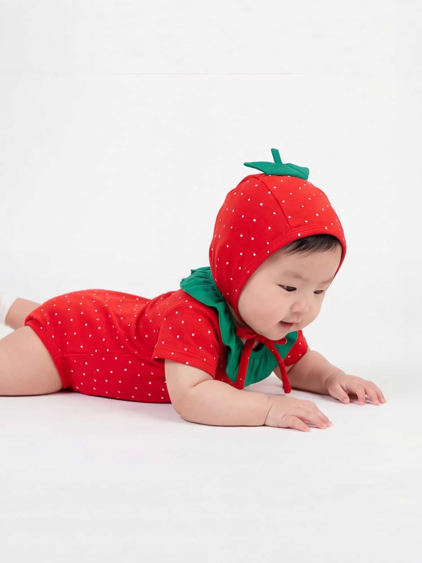 半袖ロンパース Strawberry Print Baby Jumpsuit ストロベリープリント ロンパース【mh0012230】