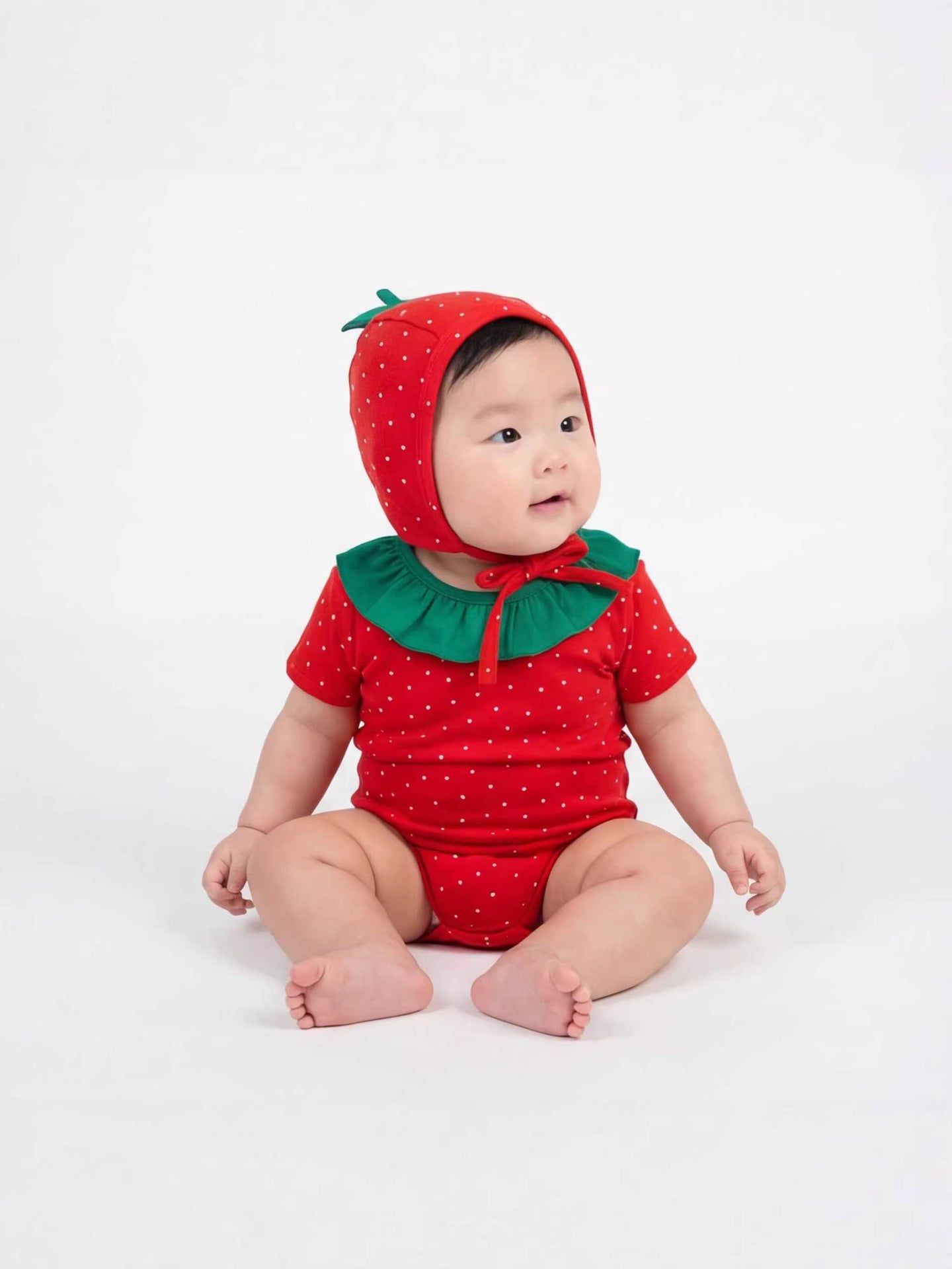 半袖ロンパース Strawberry Print Baby Jumpsuit ストロベリープリント ロンパース【mh0012230】